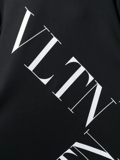 VALENTINO LOGO PRINT LONG HOODIE - 黑色