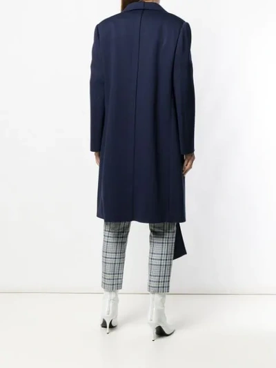 Shop Loewe Contrasting Panel Coat In Blue