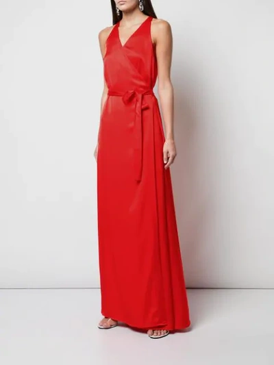 Shop Diane Von Furstenberg Wrap Front Gown In Red