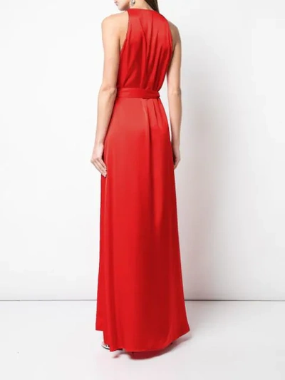 Shop Diane Von Furstenberg Wrap Front Gown In Red