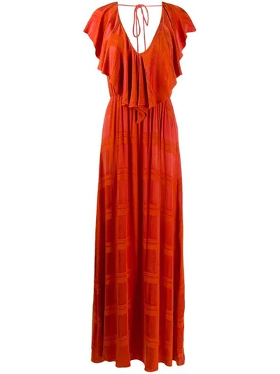 Shop Ailanto Ruffle Sleeve Dress - Orange