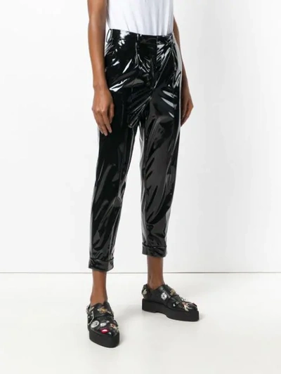 Shop N°21 Vinyl Slim Trousers In Black