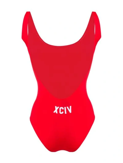 Shop Gcds Logo Swimsuit In Red