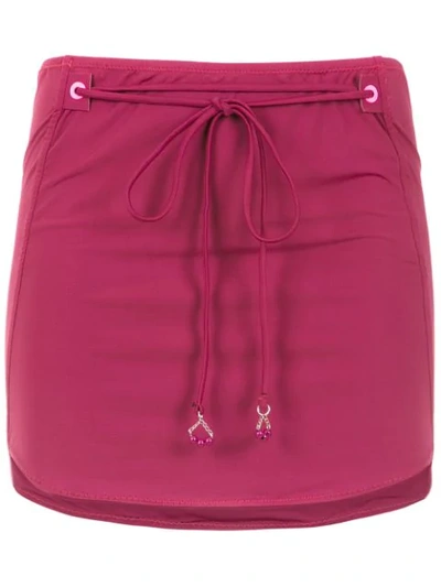 Shop Amir Slama Lace Up Skirt In Pink