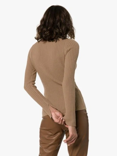 Shop Nili Lotan Myla Roll-neck Cashmere Sweater In Brown