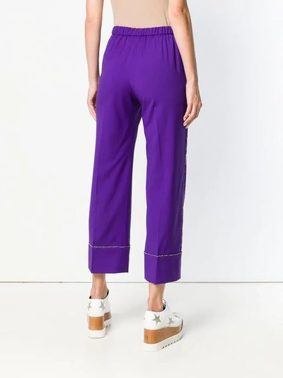 Shop N°21 Cropped Trousers In Purple