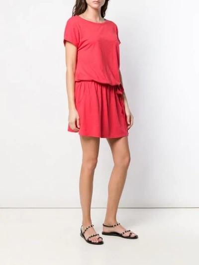 Shop Juvia Drawstring Waist Dress In Red