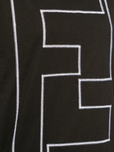 Pre-owned Fendi Embroidered Ff Logo T-shirt In Black
