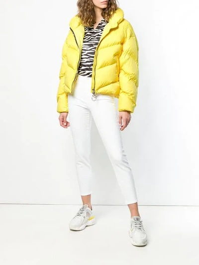 Shop Ienki Ienki Zipped Puffer Jacket In Yellow