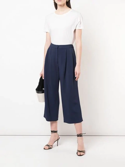 Shop Adam Lippes Pleated Front Trousers In Blue