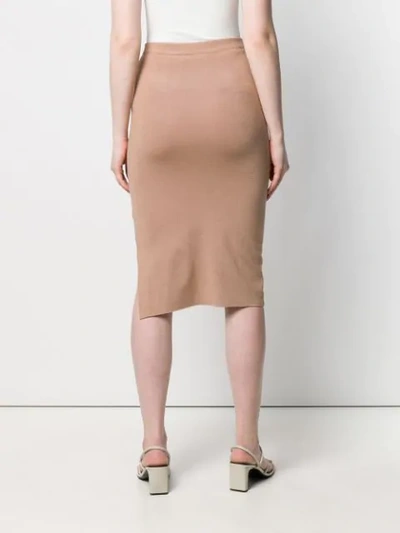 Shop Joseph Fitted Midi Skirt In Neutrals