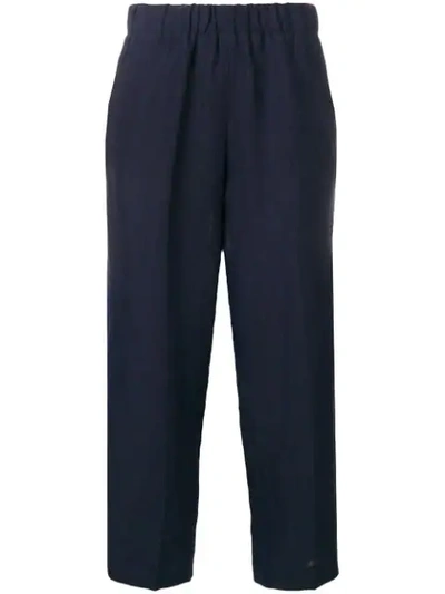 Shop Kiltie Cropped Trousers In Blue