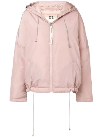 Shop Semicouture Hooded Padded Jacket - Pink
