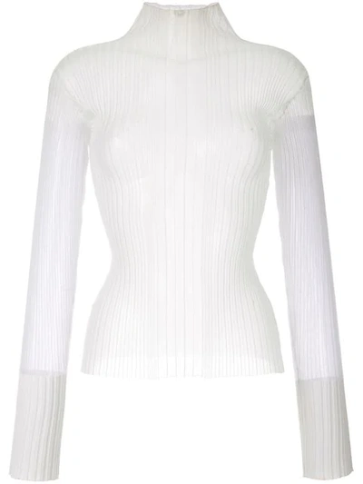 Shop Dion Lee Opacity Pleat Top In White