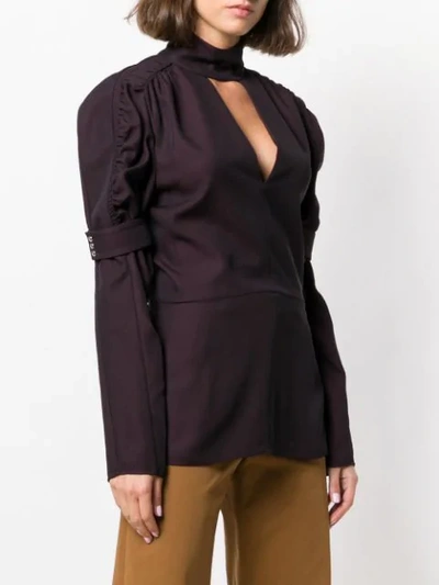 Shop Chloé Puff Sleeve Blouse In Brown