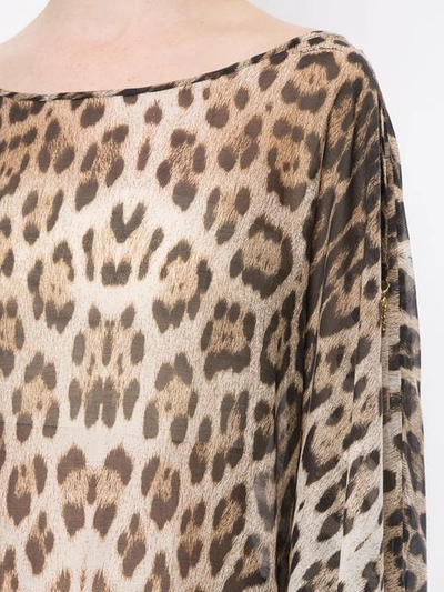 Roberto Cavalli Tunika Mit Leoparden-print In Brown | ModeSens
