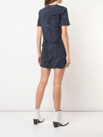 Shop Coach Pieced Dress In Blue