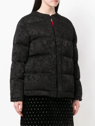Shop Gucci Floral Quilted Jacket In Black