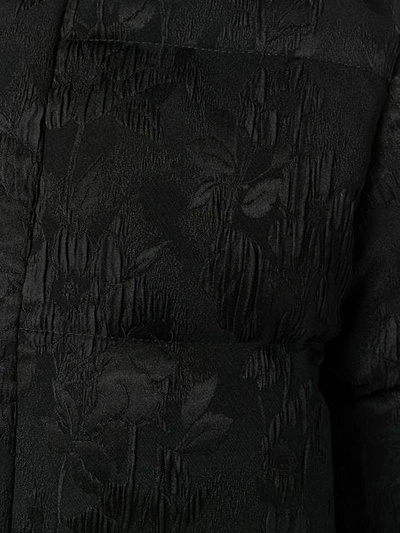 Shop Gucci Floral Quilted Jacket In Black