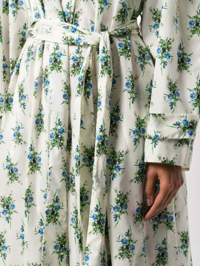 Shop Emilia Wickstead Rose Print Robe Coat In Neutrals