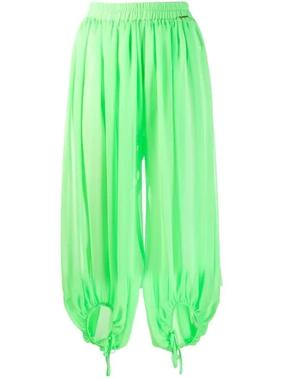 Shop Styland Balloon Leg Trousers In Green