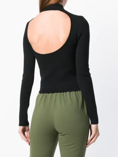 Shop Andrea Ya'aqov Open Back Turtleneck In Black