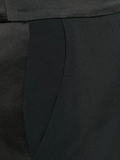 Shop David Koma Satin Waistband Trousers In Black