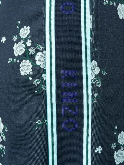 Shop Kenzo Cheongsam Flower Trousers In Blue