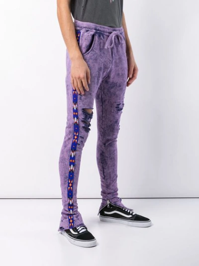 Shop Alchemist Slim Fit Track Trousers - Purple
