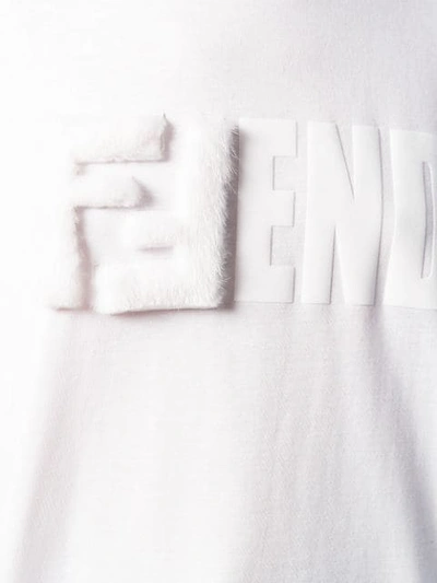 Shop Fendi Ff Logo T-shirt In F0znm-white