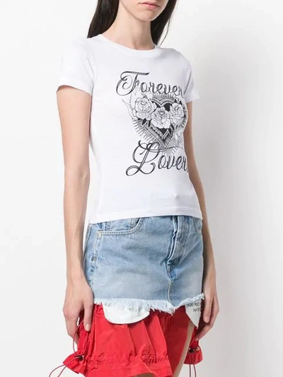 Shop Red Valentino Forever Lovers Printed T-shirt In White