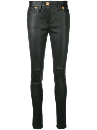 Shop Versace Skinny Trousers In A1008 Nero