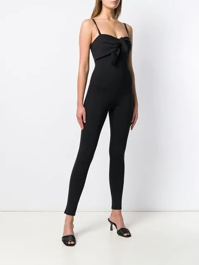Shop Pinko Country Bow Detail Skinny Jumpsuit In Black
