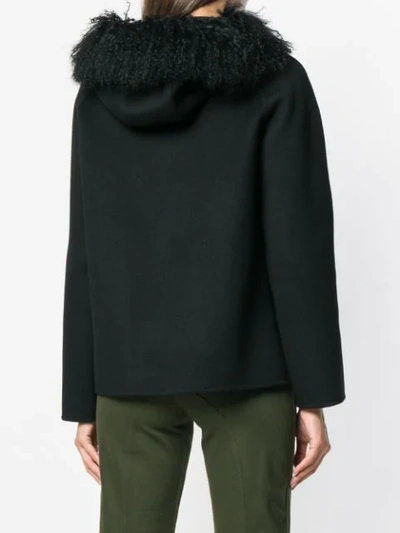 Shop P.a.r.o.s.h . Textured Fur Jacket - Black