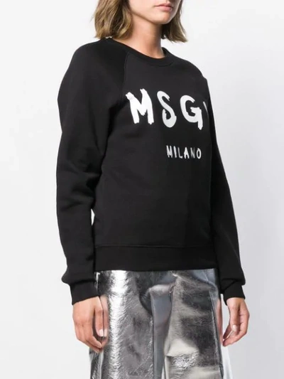 Shop Msgm Logo-print Sweatshirt In Black