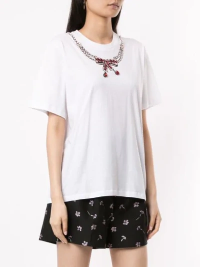 MARKUS LUPFER BOW DETAIL T-SHIRT - 白色