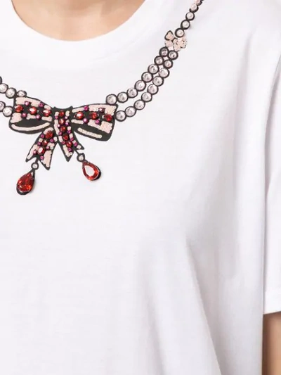 MARKUS LUPFER BOW DETAIL T-SHIRT - 白色