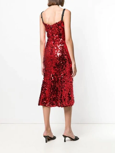 Shop Dolce & Gabbana 'd&g Is Love' Sequin Dress In Red