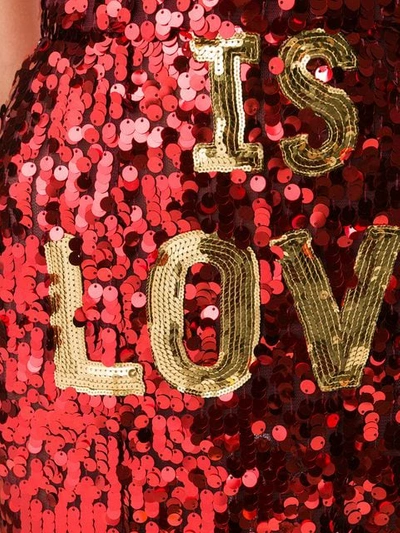 Shop Dolce & Gabbana 'd&g Is Love' Sequin Dress In Red