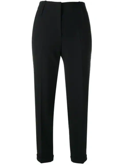 Shop Luisa Cerano Triple Side Stripes Trousers - Black