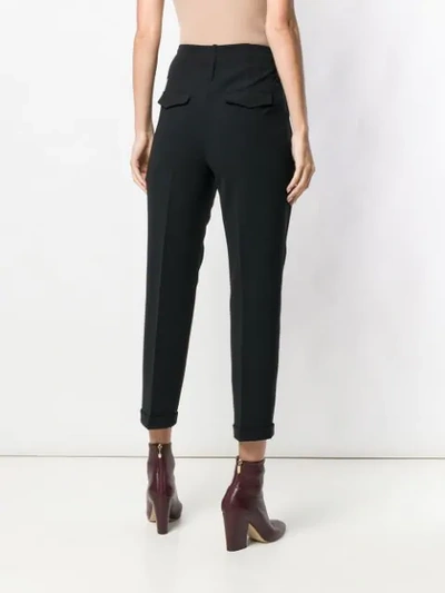 Shop Luisa Cerano Triple Side Stripes Trousers - Black