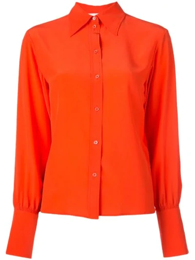 Shop Chloé Button Up Blouse In Orange