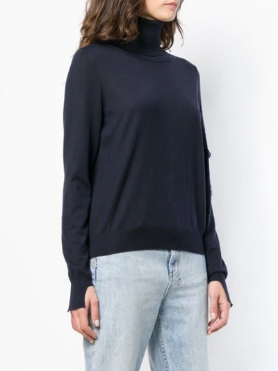 Shop Barrie Roll Neck Jumper In Blue