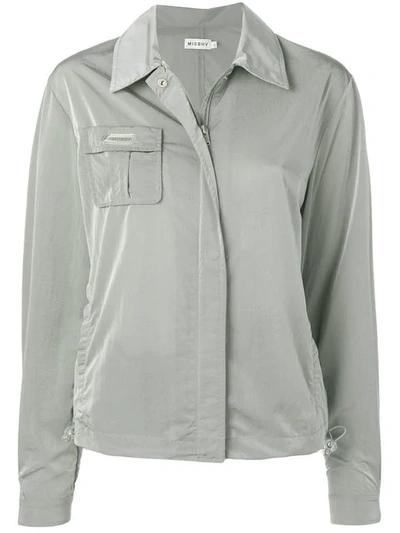 Shop Misbhv Zipped Shirt Jacket In Grey