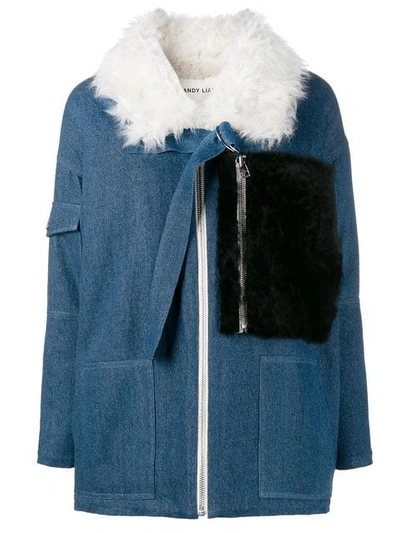 Shop Sandy Liang Citroen Jacket In Blue