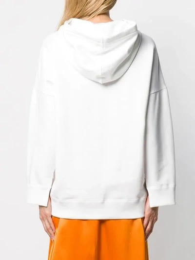 Shop Fendi Sequin Logo Hoodie In White