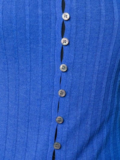 Shop Jil Sander Ribbed Knit Cardigan In Blue