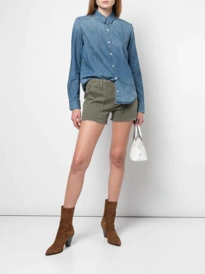 Shop Trave Denim Utility Shorts - Green