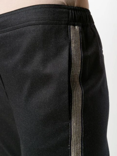 Shop Les Copains Metallic Stripe Straight-leg Trousers In Blue