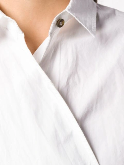 GANNI 侧绑带修身全棉衬衫 - 白色
